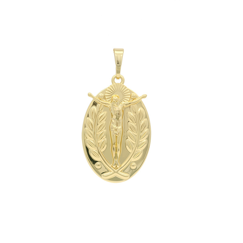 Xuping nicho de diseño de collar de figura geométrica colgante de cobre chapado 14k collar de estilo personalizado
