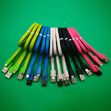 安卓面条数据线 1米彩色适用于苹果手机usb数据线面条充电线批发