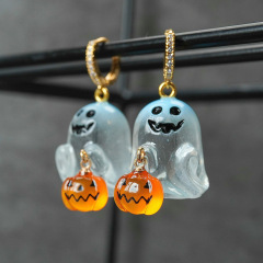 銘誠アマゾンクロスボーダー新品ハロウィンペンダントイヤリング幽霊かぼちゃピアスレディースファッション大衆耳