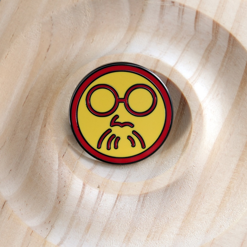 Sakamoto Daily Anime Merchandise Badge Fantasy Adventure Manga Enamel Pin with Glasses and Annoyed Expression Decoration