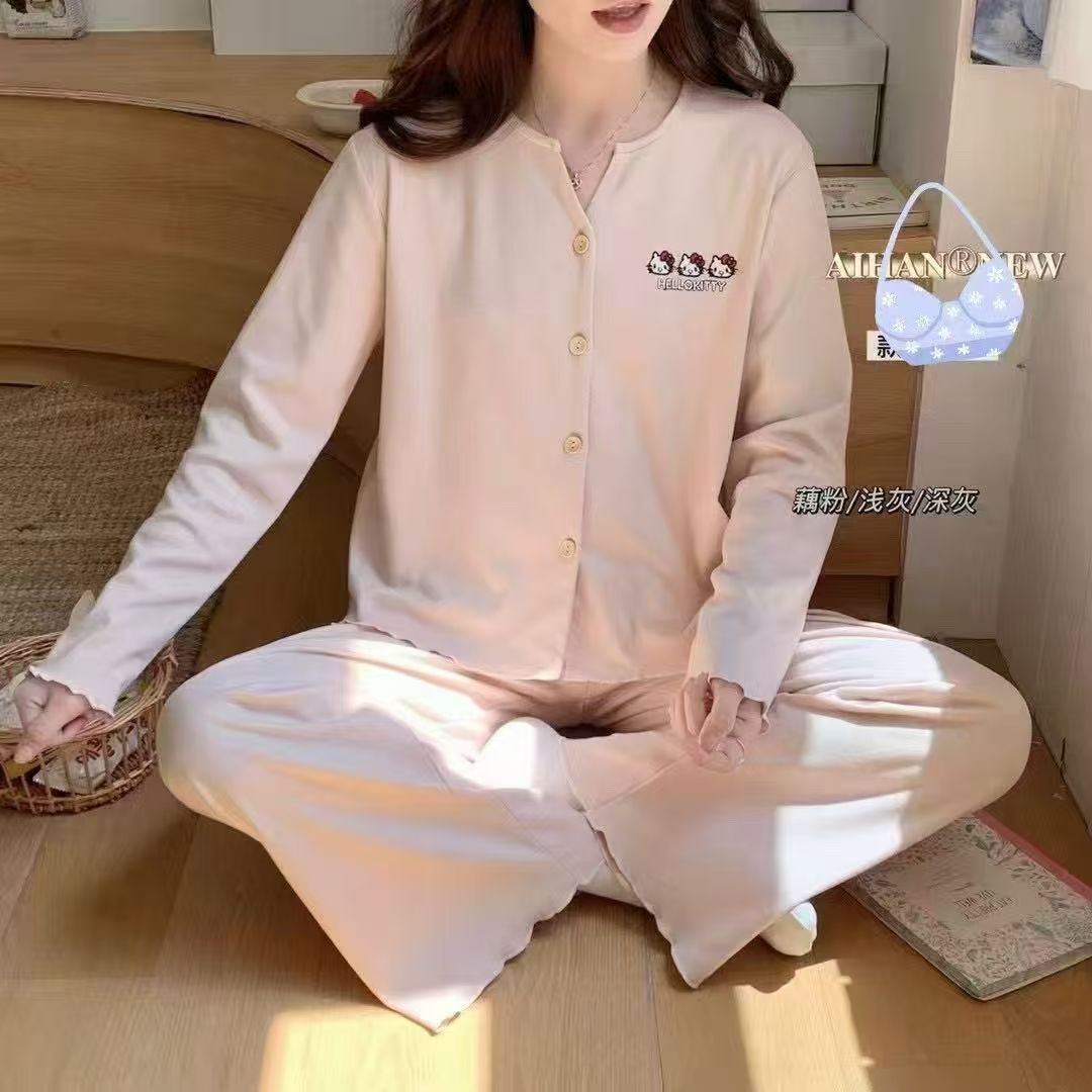 Transfronterizo mayorista invierno de terciopelo cardigan de cuello V para jóvenes gruesas calentamiento pijamas de invierno de mujer ropa de casa