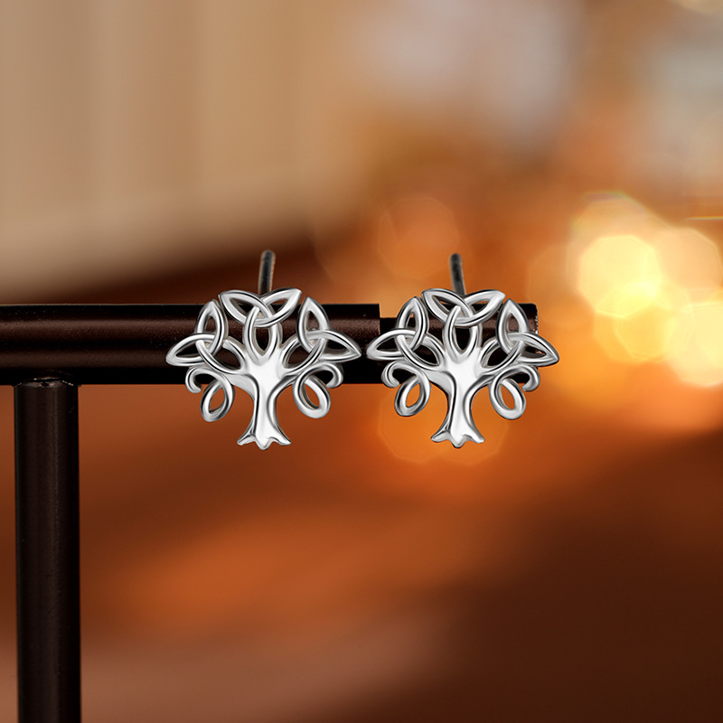 Amazon venta caliente transfronteriza S925 pendientes de plata esterlina mujeres personalidad europea y americana moda cruzada vida aretes mujeres al por mayor