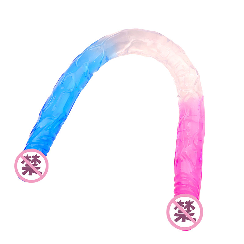 Double-Headed TPE Dildo 55cm Transparent Crystal Dual-Ended Design — detail image 7
