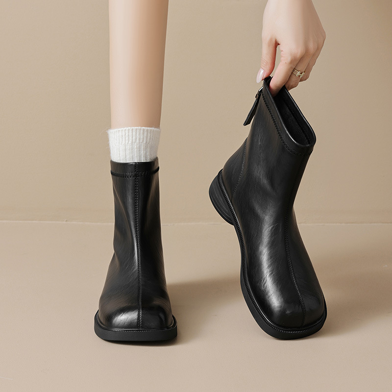 Botas cortas negras para mujeres 2026 nuevas botas delgadas retro de otoño estilo británico botas Martin botas de primavera y otoño botas simples image 2
