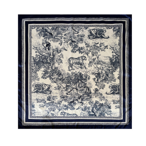 90cm silk scarf, women's European and American bag, headscarf, cross-border new style, satin printed scarf, large square towel wholesale