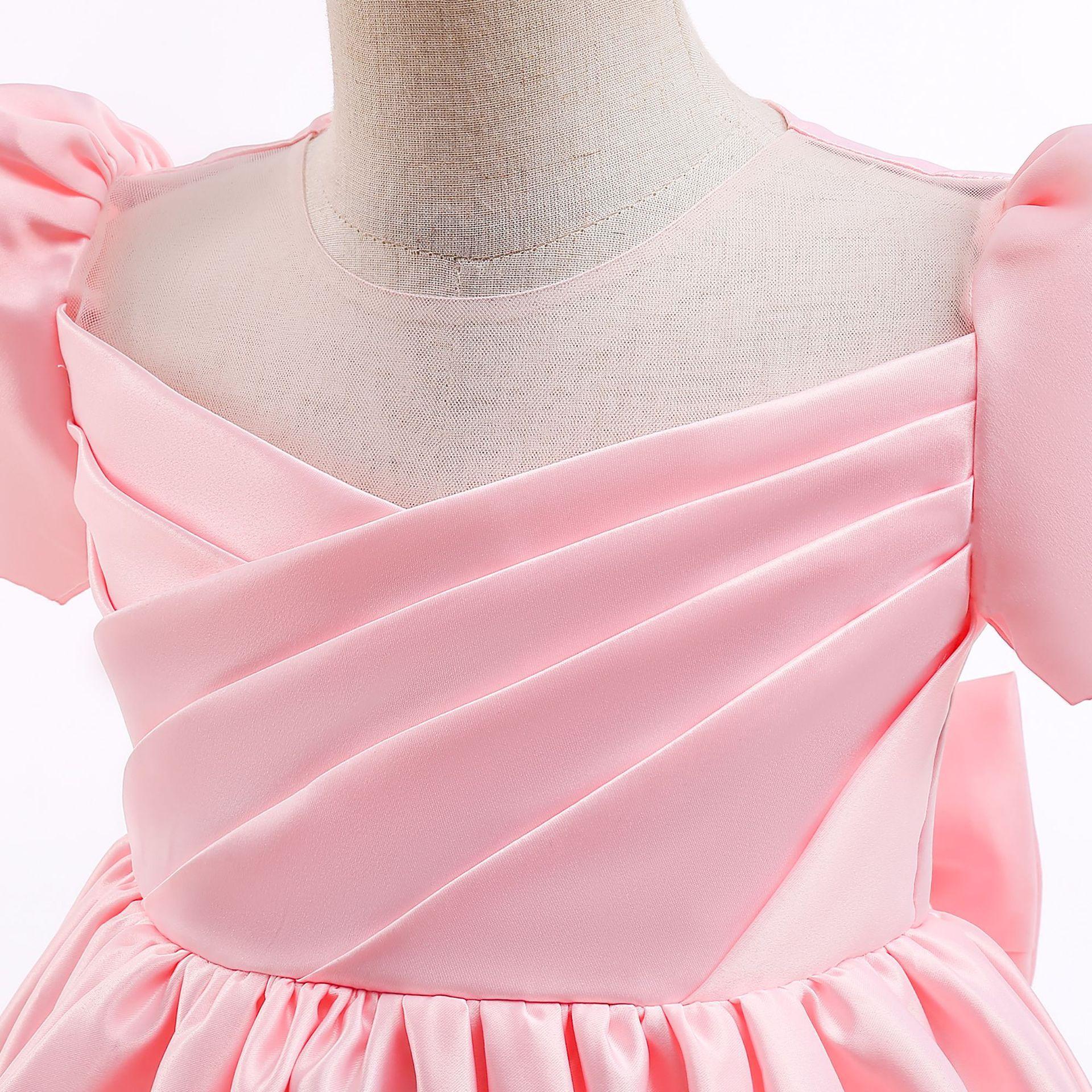 欧美童礼服儿童公主裙 锻布蝴蝶结女童模特走秀晚礼服kids dress-阿里巴巴