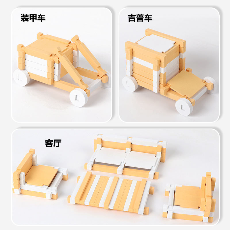 Nuevos productos transfronterizos Educación temprana de madera para niños Luban Estructura de espiga y espiga Bloques de construcción de rompecabezas Construcción de espacio creativo