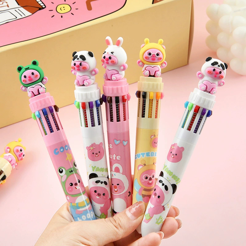 Colección de dibujos animados coreanos, bolígrafo multicolor, bolígrafo multicolor, bolígrafo multicolor, bolígrafo multicolor para estudiantes
