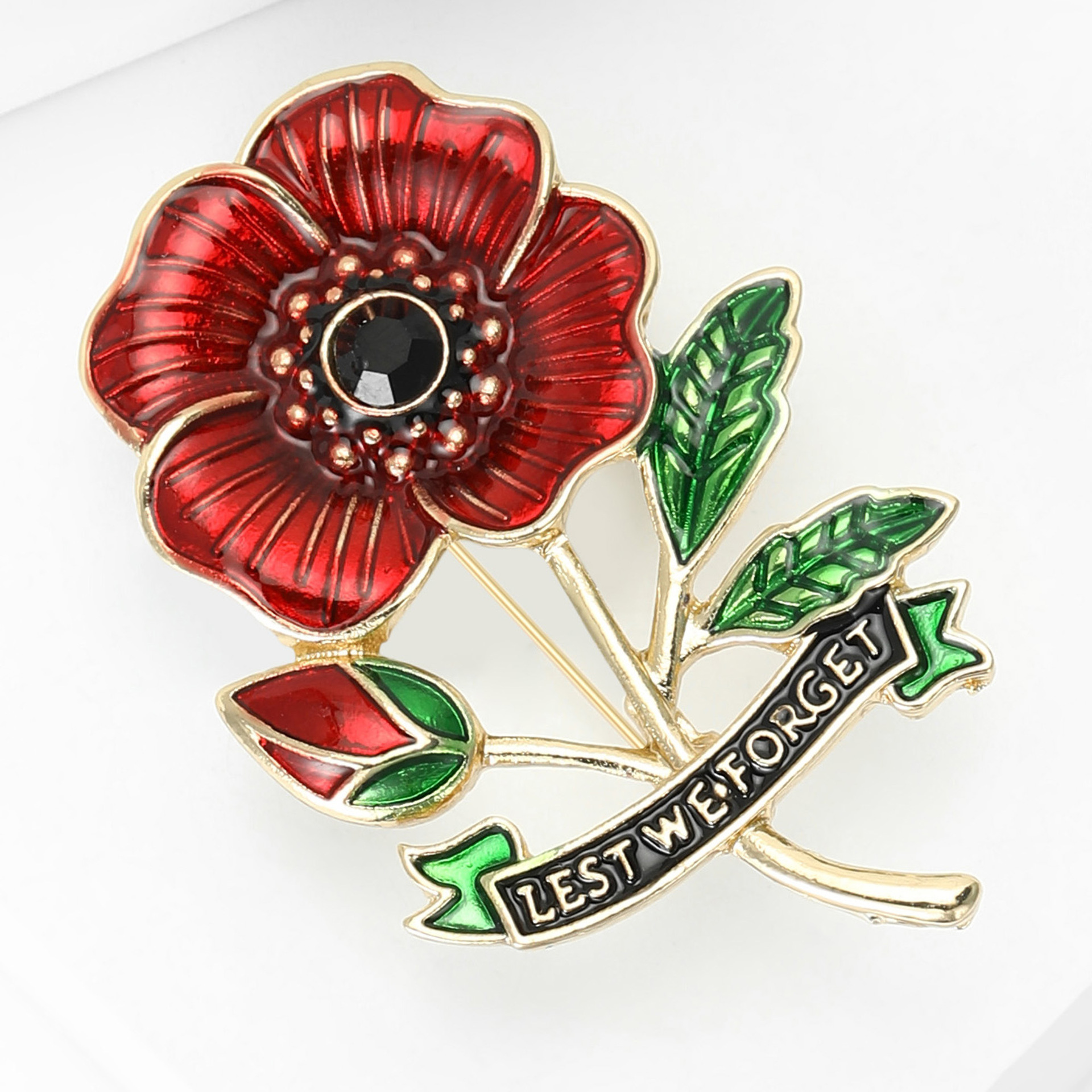 New Creative Alloy Enamel Poppy Flower Brooch, Fashionable and Versatile, Women's Suit Coat Brooch Accessory Pin