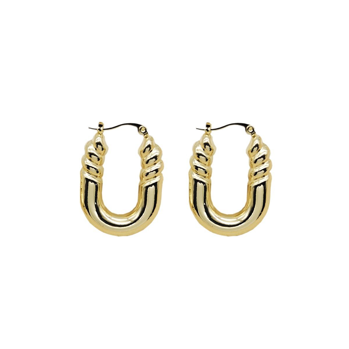 Pendientes de moda europeos y americanos Pendientes calientes Pendientes chapados en oro de lujo ligero Pendientes brillantes que no se desvanece Bola de oreja dorada transfronteriza image 6