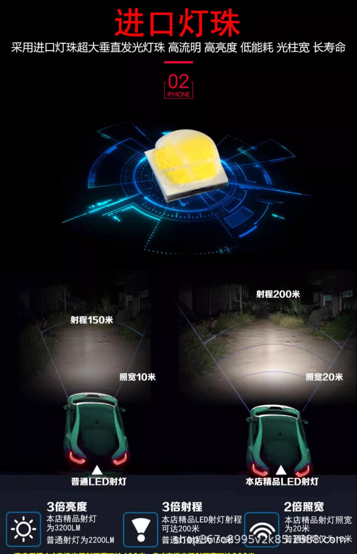 Super Bright 12V 24V Led Lights for Trucks, Excavators, and Forklifts; High-Intensity Lights for Cars, Backup Lights, and Modified Lights