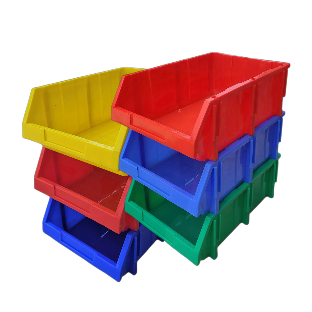 黄色红色09#塑料零件箱带柱子元件盒09号货架零件盒450*300*180mm