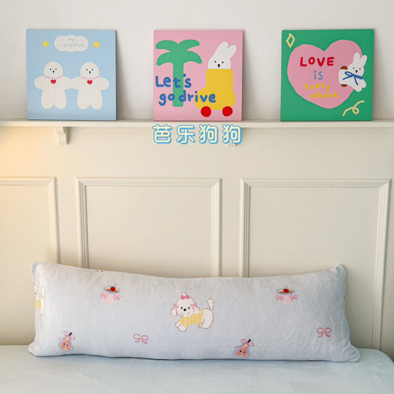 Good Sleeping Partner, Milk Velvet Long Pillow with Pillow Core, Couple Pillow, Soft Waxy Pillow, Pregnant Woman Pillow, Removable and Washable Inner Liner Cover