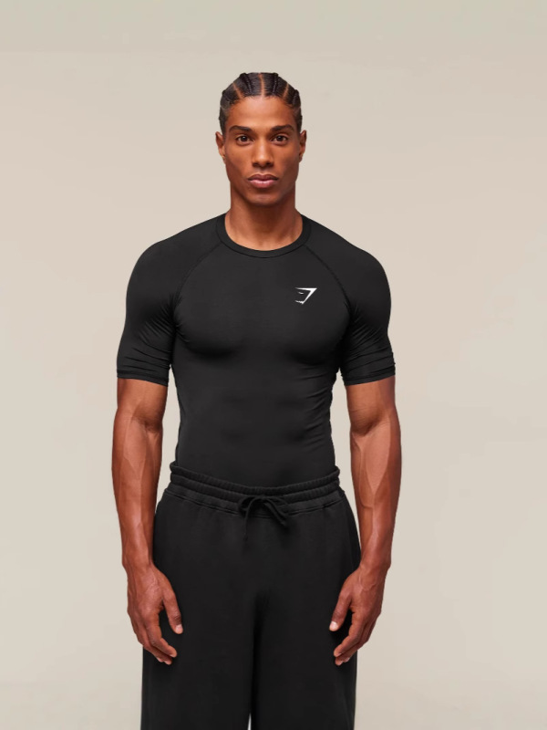GYMSHARK メンズ Tシャツ スポーツ フィットネス ラウンドネック 伸縮性 速乾性 通気性 半袖 ファッショナブルな Tシャツ トップス|undefined