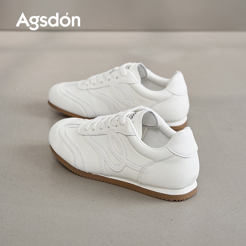 Augu Lion Dengde zapatos de entrenamiento para mujeres 2025 nuevos zapatos blancos planos de otoño para estudiantes zapatos deportivos casuales Gump skate