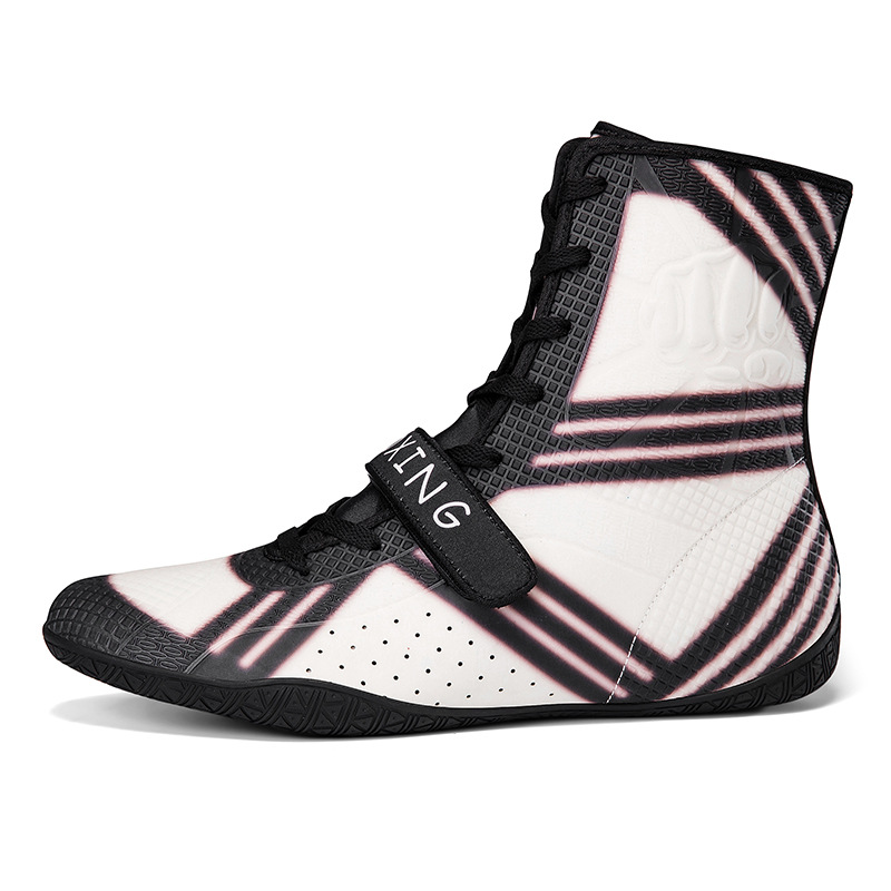 Foreign Trade Dropshipping New Men's High-Top Indoor Comprehensive Training Fighting Wrestling Shoes Lightweight Non-Slip Boxing Shoes