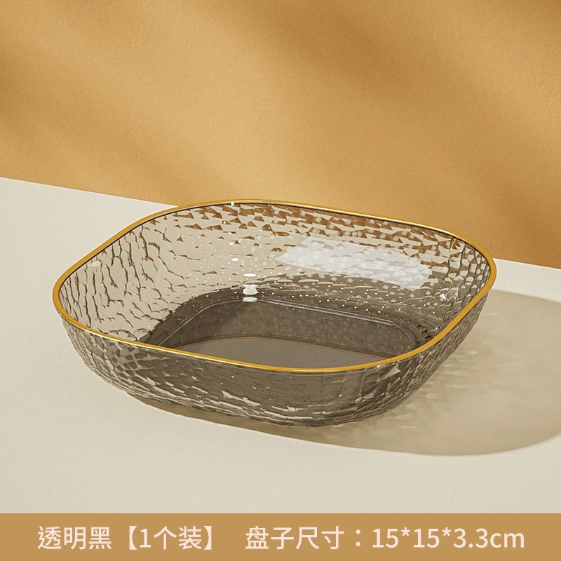 Легкая роскошь высококлассная прозрачная тарелка рвотная кость диск пищевой - пластмассовая посуда фруктовая тарелка закуска тарелка
