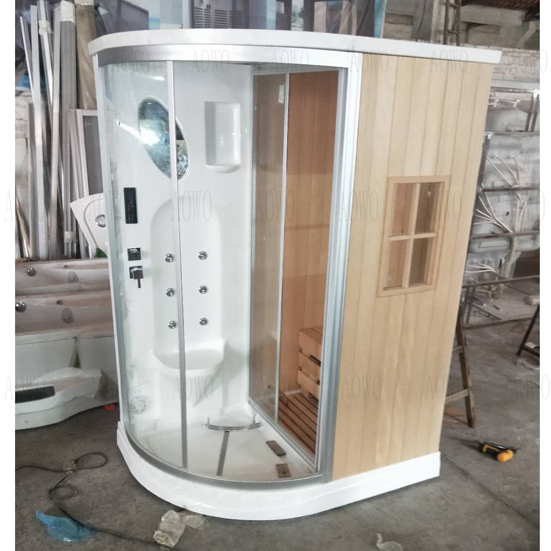 Sauna de vapor húmedo de ducha integral separación seca húmeda no estándar multifuncional de tecia seca húmeda sala de vapor húmeda