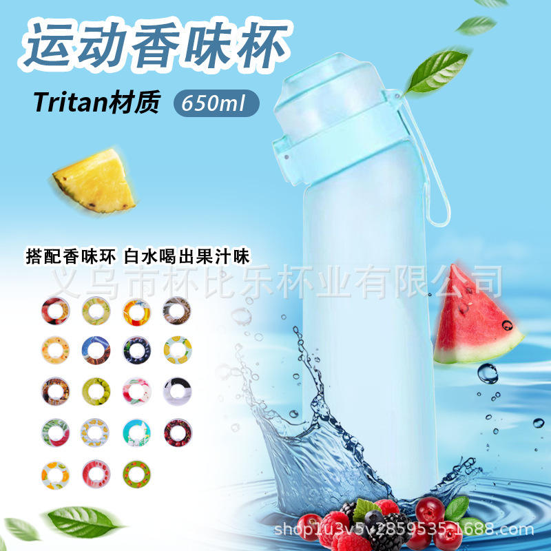 跨境爆款豆荚气味环太空杯萃香水果香味环0糖0卡Tritan耐高温水杯|undefined
