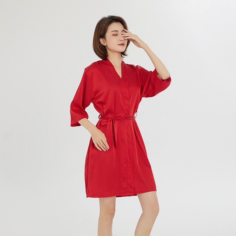 Ropa de novia, túnica de mañana, túnica de noche, maquillaje de bodas, dama de honor, kimono de boda, seda, túnica de baño de satén