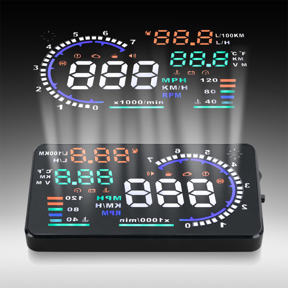 Hud Head-Up Display Obd Universal High-Definition Car Speed Projector Portable Car Display Screen A8