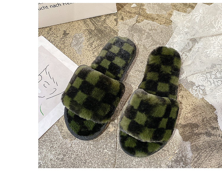 Autumn And Winter New Open Toe Celebrity Mesh Cotton Slippers Women S Fashion Indoor Home Fleece_voghion.com