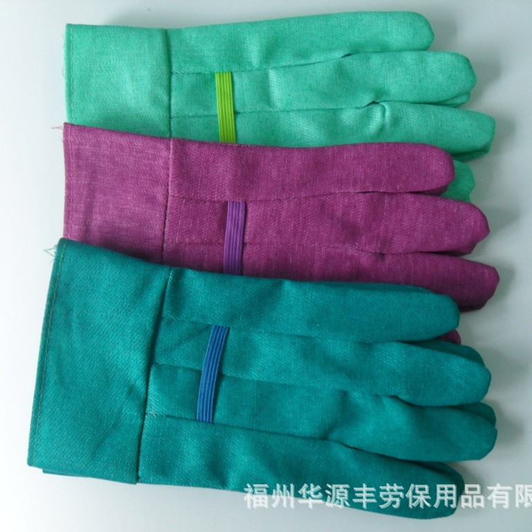 纯色PVC点珠平口花园手套