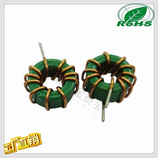 磁环共模高温线 12.7x7.9x6.3-2.5mH 0.6QA线12圈脚长10mm电感