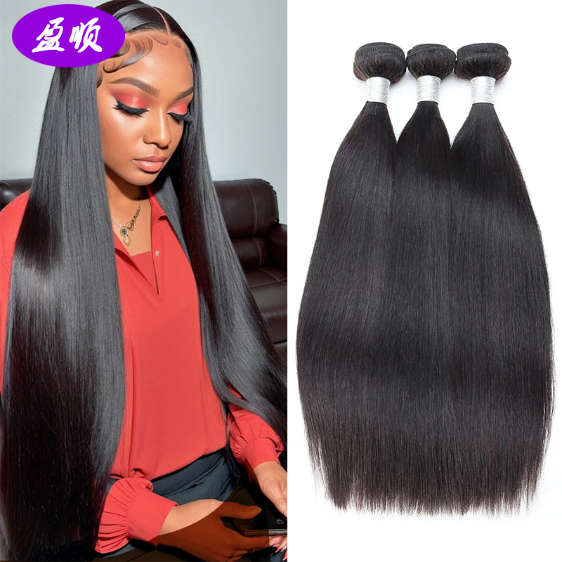 Fiberglass Xuchang real human hair wig human hair bundles extensions hair curtain