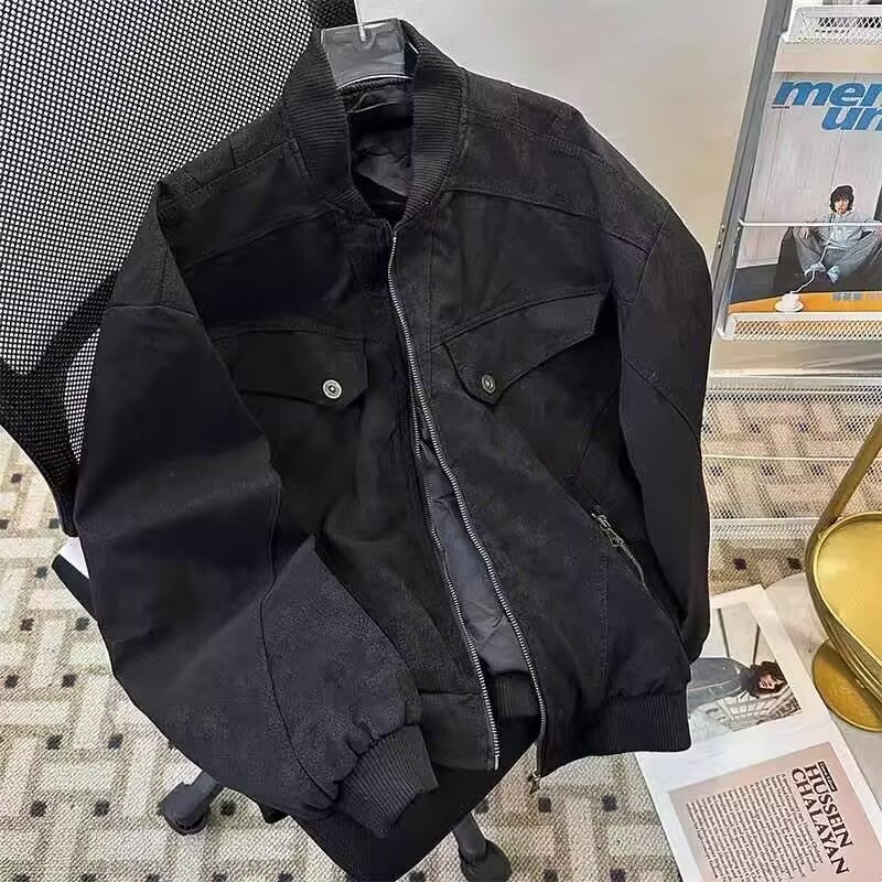 春と秋のコーデュロイの野球の襟のコートの男性は古いレジャーのファッションのブランドのアメリカの高い街の日系の復古の青少年のジャケットをします。