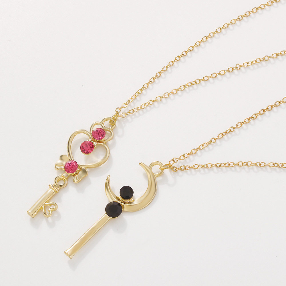 fashion magic wand moon diamond necklace wholesale Nihaojewelry