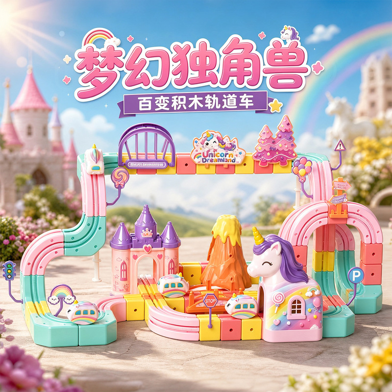 Dream Girl Unicorn Transformable Building Block Track Car DIY Educational Anti-Gravity Gear Track Car Dream Girl Unicorn Transformable Building Block Track Car DIY Educational Anti-Gravity Gear Track Car