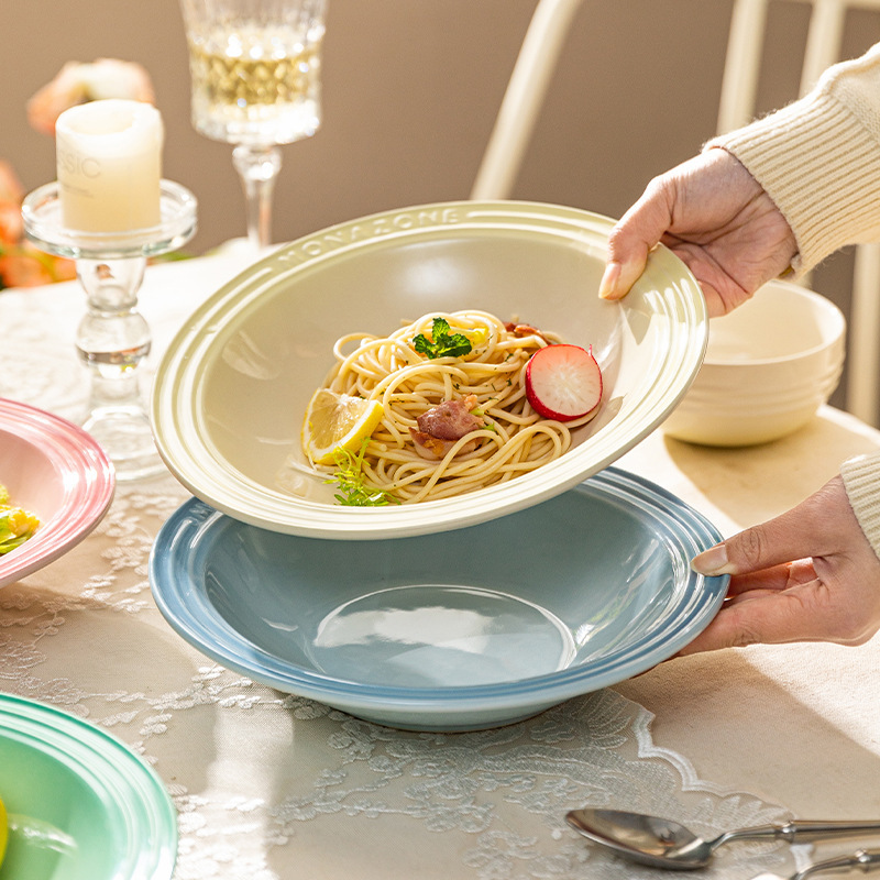 モダン主婦monazone自慢の麦わら帽子皿陶磁器家庭用洋食パスタ皿高級感ステーキディナー皿|undefined