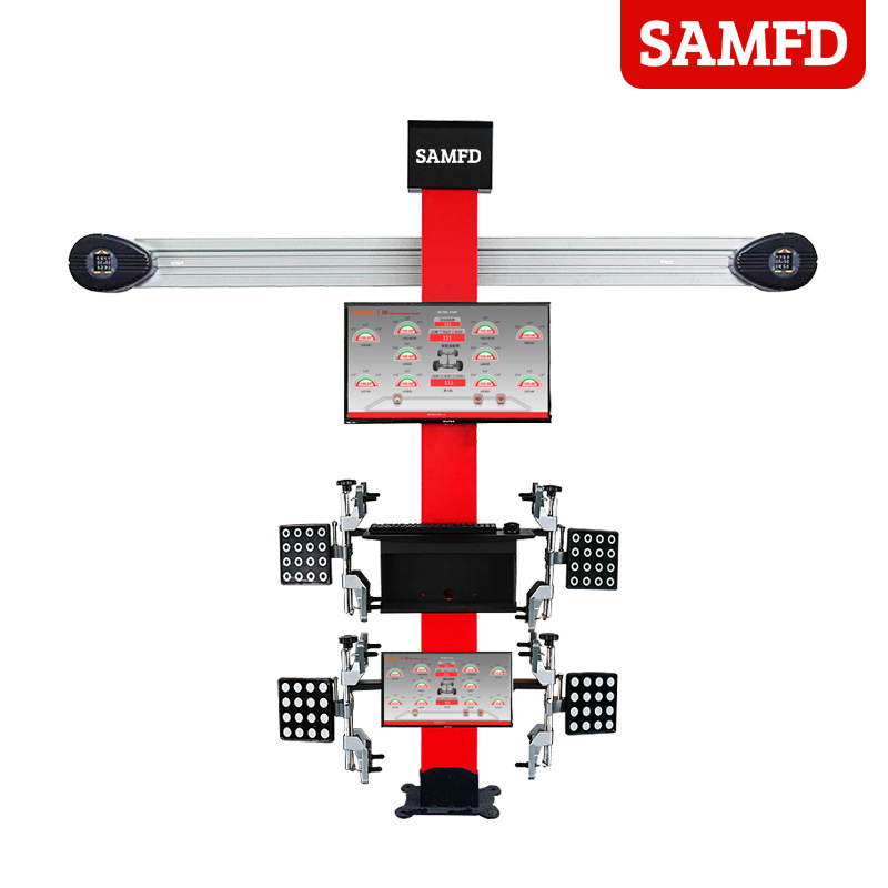 Localizador de cuatro ruedas SAMFD, pantalla dual, equipo de mantenimiento y reparación de neumáticos de automóvil, taller de reparación de automóviles, localizador de cuatro ruedas
