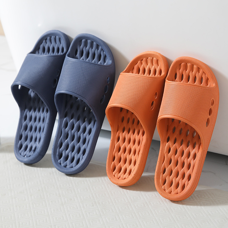 Bathroom Slippers Hollow Quick-drying Leakage at Home Women's Summer Indoor Couple Slippers Bath Non-slip Soft Bottom Men's Household