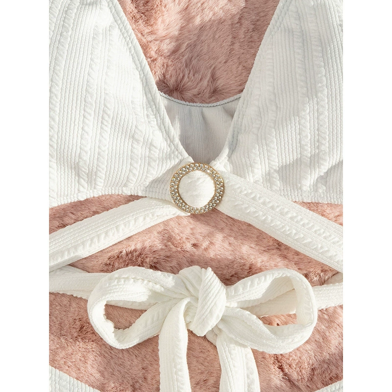 Solid sexy beach swimwear, high waist
