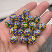 景泰蓝手工艺diy配饰掐丝珐琅饰品配件散珠圆珠隔珠水晶手串配件