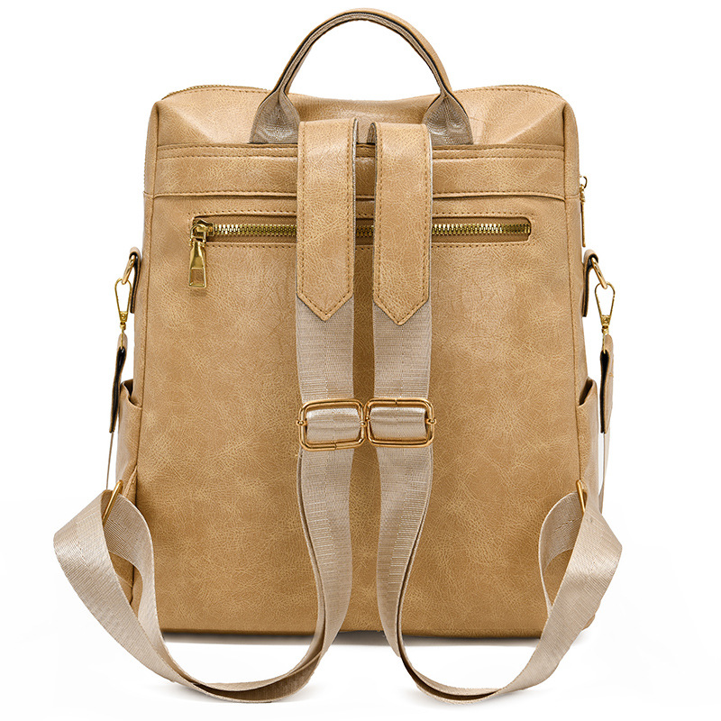 Comercio exterior al por mayor 2024 otoño nueva moda costura señoras mochila simple a cuadros mochila de viaje de doble uso marea