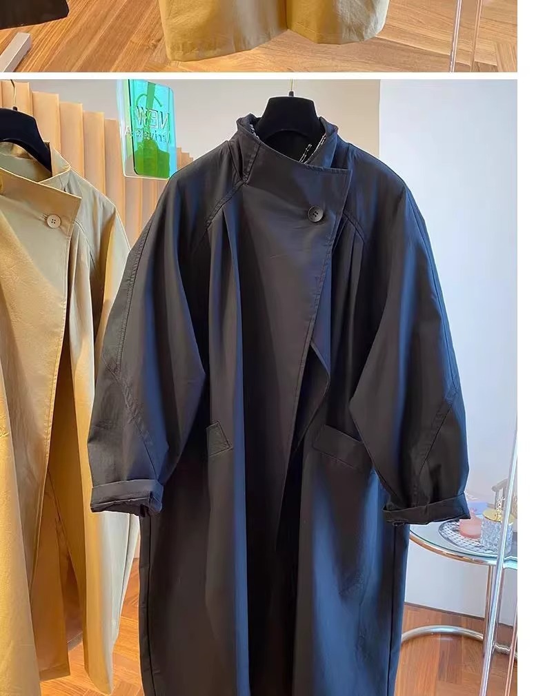 Spring Large Size Women's Clothing Casual Loose Medium And Long Small Trench Coat_ecoleips.com