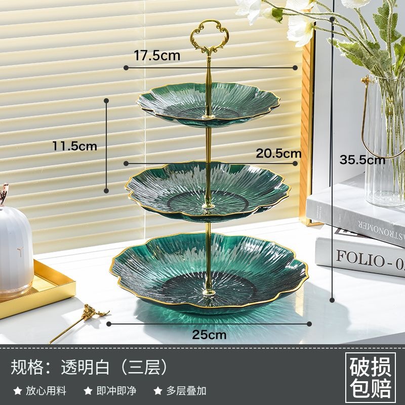 Mesa de té de sala de estar multi-capa de platos de frutas con dulces en la recepción de platos de bocadillos salón de belleza refrigerios de frutas decoración image 9