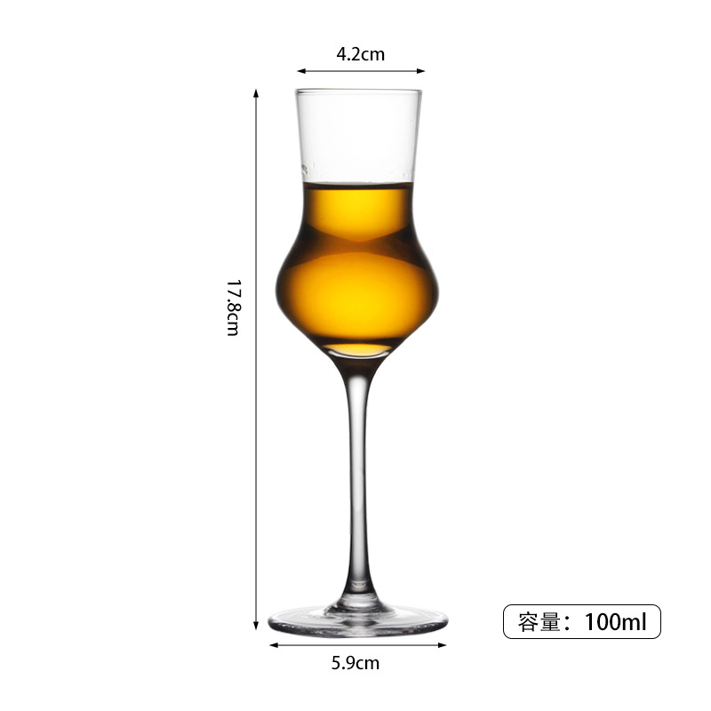 Taza de degustación de whisky, taza de licores, taza de prueba de vino, taza de vidrio de cristal, taza de olor de bebida pura ISO