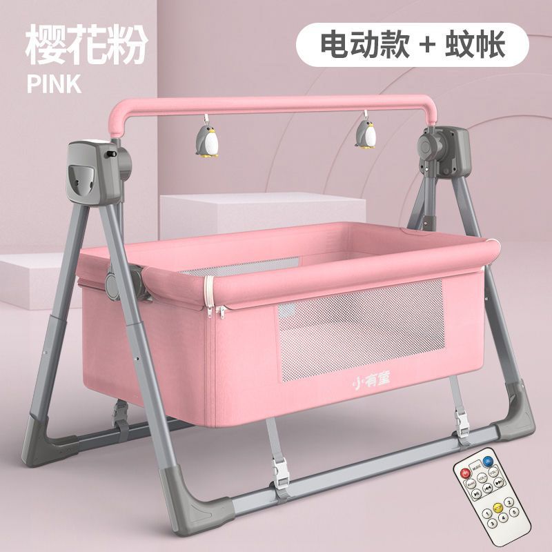 Newborn Baby Electric Cradle, Foldable and Portable Small Rocking Bed, Multi-Functional to Coax Baby to Sleep, Newborn Cross-Border Wholesale