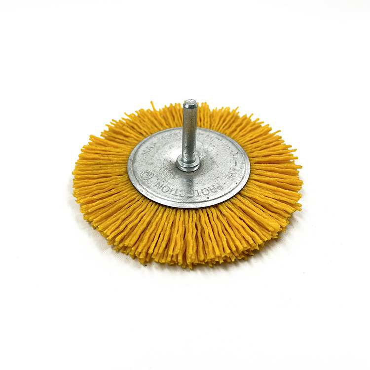 磨具厂家T型尼龙纤维轮磨光机平行抛光刷金属除锈拉丝轮打磨轮刷