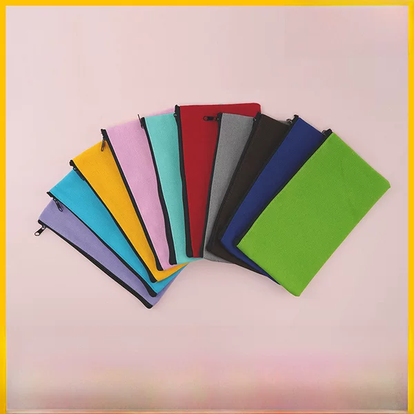 Color Canvas Pencil Bag DIY Blank Graffiti Hand-painted Bag Storage Zipper Cosmetic Bag Amazon Stationery Box