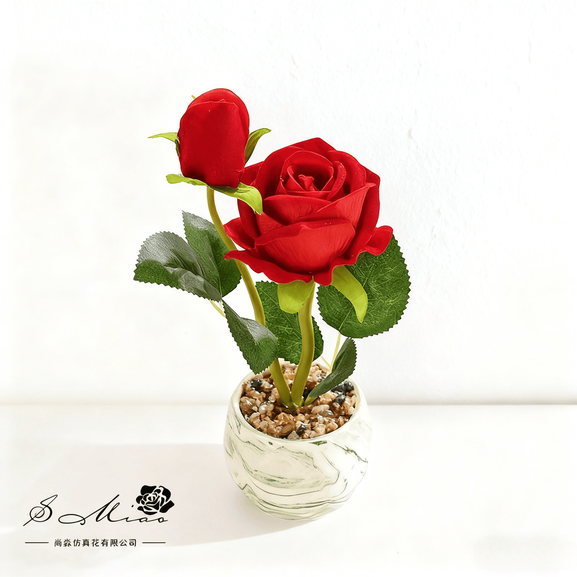 flores falsas estilo pastoral rosa pequeña flor de simulación bonsai decoración creativa flor de moda plantación verde artificial simulación maceta image 3