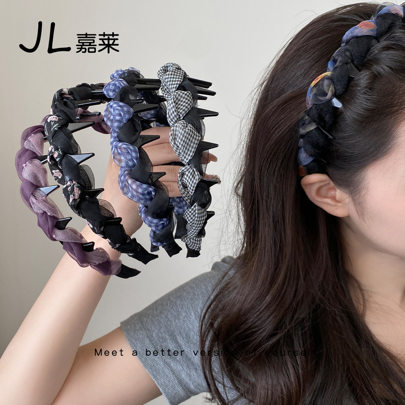 女性用のハイエンドヘッドバンド、2025年の新しいスタイル、歯付きヘッドバンド、日常着、ファッショナブルで多用途、洗顔用、滑り止め|undefined