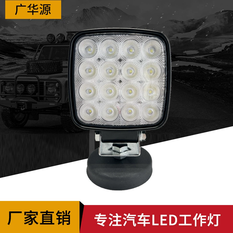 Новая яркая 16-бусины светодиодная фара для вилочного погрузчика 48 Вт квадратный автомобильный рабочий свет внедорожник, грузовая фара