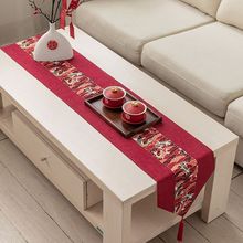 喜庆红色桌旗新年中式结婚礼婚庆桌布艺茶席中风棉麻复古典长条厂