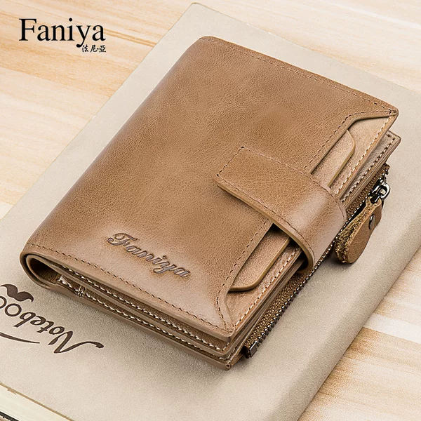 Guangzhou Fania Men's Wallet Short 2021 New Genuine Leather Large Capacity Driver's License Wallet Card Bag