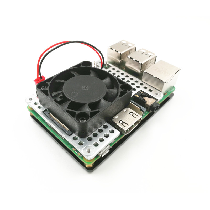 Raspberry Pi 4B Shell Raspberry Pi 3B+Shell Compatible 4010 Fan Fans Slutin Raspberry Pi Shell
